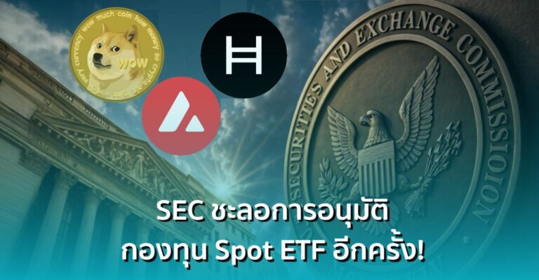 รอไปก่อน! SEC ชะลอการอนุมัติกองทุน Spot ETF ของ Dogecoin, Hedera และ Avalanche อีกครั้ง!