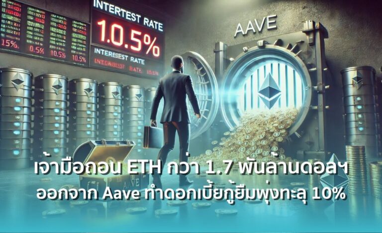 เจ้ามือถอน Ethereum กว่า 1.7 พันล้านดอลลาร์ออกจาก Aave ทำดอกเบี้ยกู้ยืมพุ่งทะลุ 10%