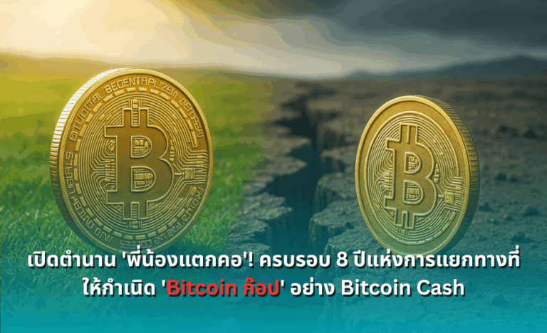 เปิดตำนาน 'พี่น้องแตกคอ'! ครบรอบ 8 ปีแห่งการแยกทางที่ให้กำเนิด 'Bitcoin ก๊อป' อย่าง Bitcoin Cash
