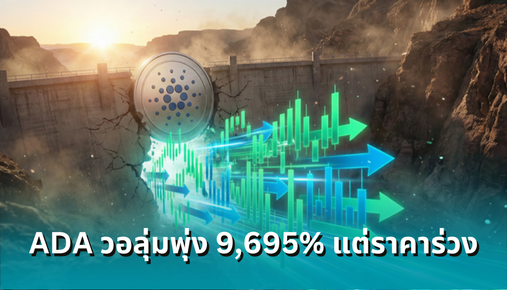 Cardano ทำช็อก! วอลุ่มฟิวเจอร์สระเบิด 9,695% สวนทางราคาแดงเดือด จับตาแนวรับ $0.33 เอาอยู่ไหม?