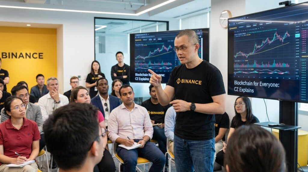 cz binance ชี้นิ้วอธิบายให้ทุกคนเข้าใจ