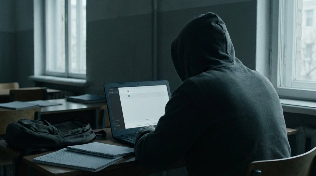 ฆาตกรกราดยิงโรงเรียนใช้ chatgpt วางแผน realistic cinematic no text