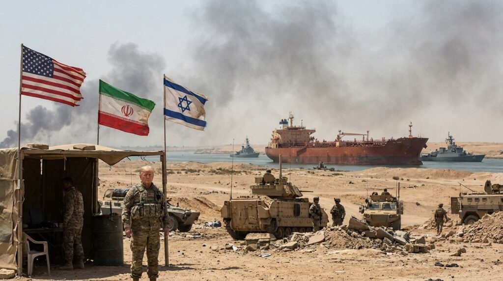 สร้างภาพผลทหารทรัมป์กลางสครามอิหร่าน อิสราเอลสหรํฐ และเรือน้ำมัน