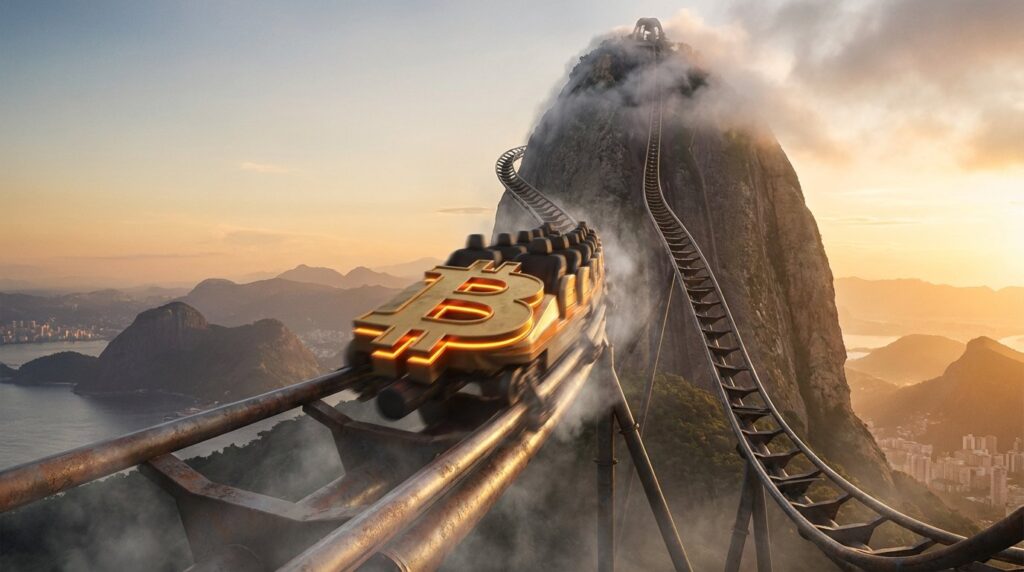 Roller Coaster Bitcoin พุ่งกลับ ไปบนยอด realistic cinematic