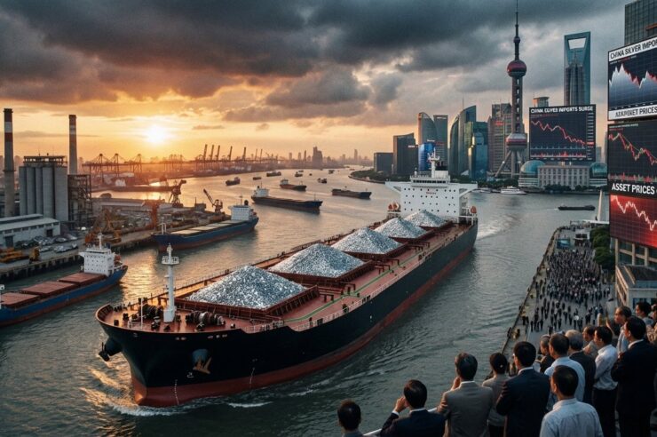เรือขนส่งแร่เงินกำลังขับเข้าประเทศจีน บรรยากาศการลงทุน ราคาสินทรัพย์กำลังร่วง สื่อถึงจีนกำลังซื้อแร่เงินจำนวนมาก