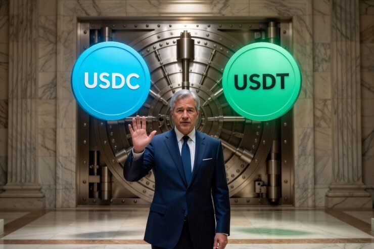 CEO JPMorgan จี้รัฐคุม Stablecoin จ่ายดอกเบี้ยให้เข้มเหมือนธนาคาร วงการ DeFi เดือด