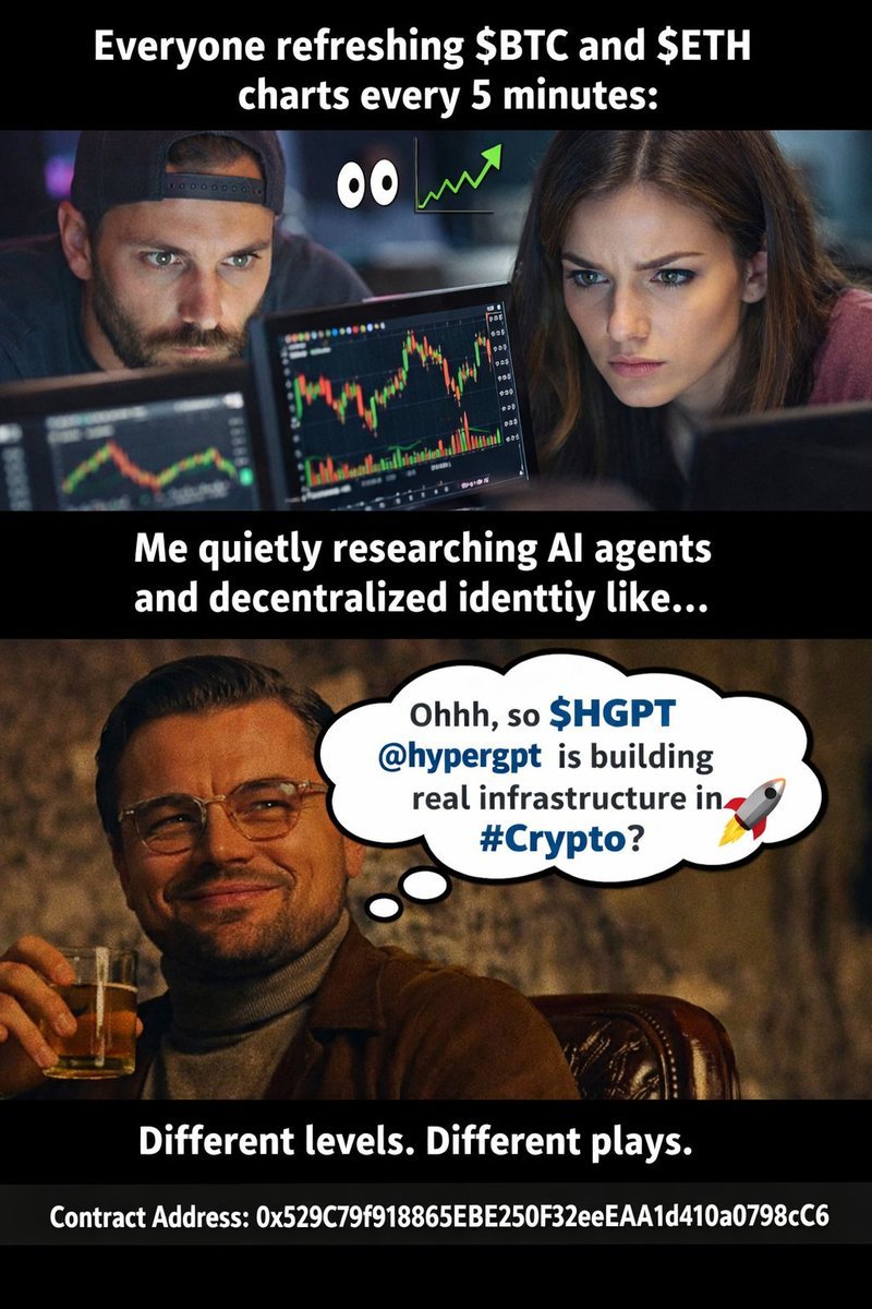Meme เปรียบเทียบคนดูราคา BTC กับคนที่กำลังศึกษา AI agents