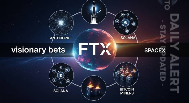 ภาพแสดงเครือข่ายการลงทุนของ FTX ที่รวมถึง Solana, Anthropic, SpaceX และเหมืองขุด Bitcoin ก่อนล่มสลาย