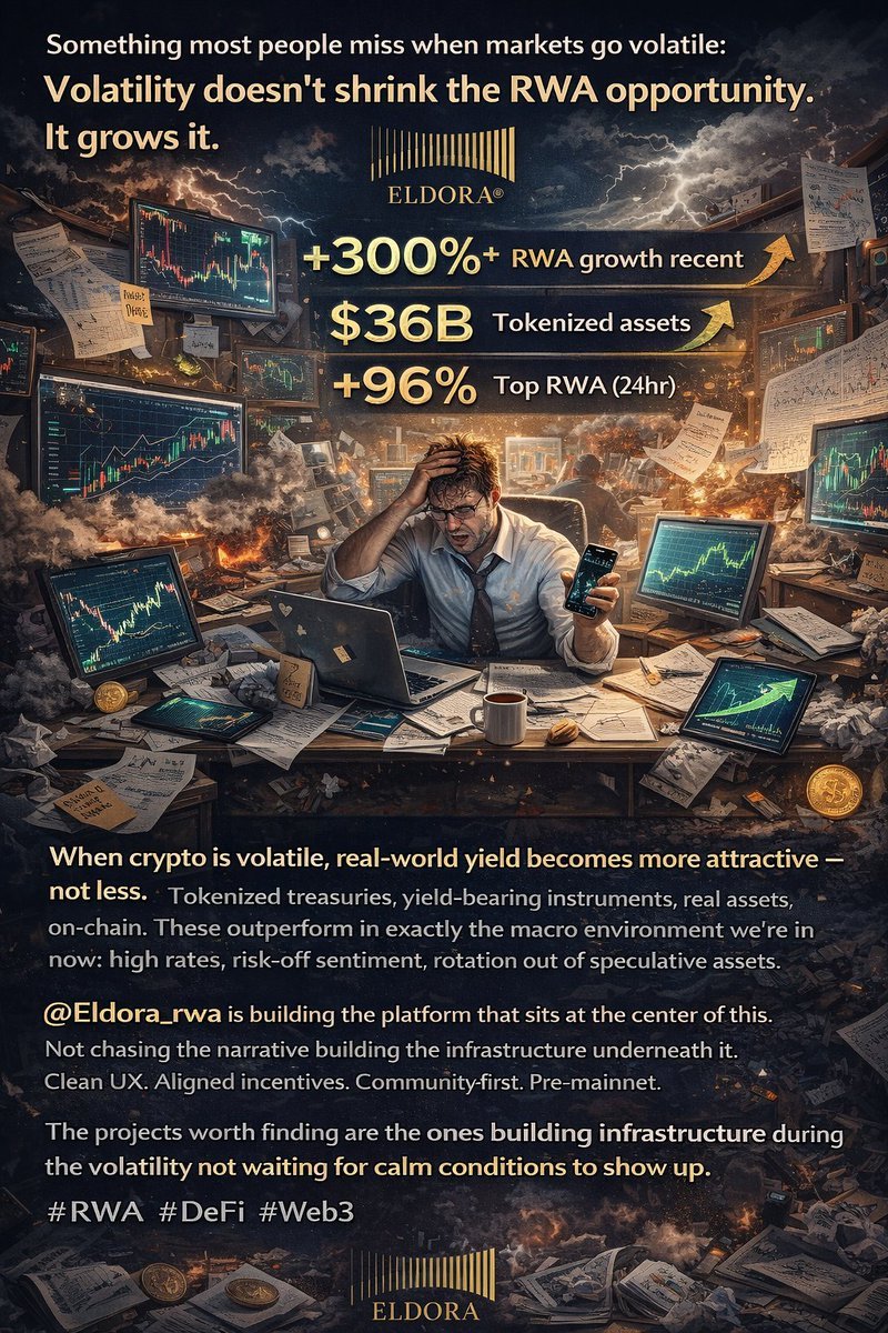 กราฟิกแสดงข้อมูลการเติบโตของตลาด RWA พร้อมตัวเลขสินทรัพย์โทเคนในตลาด