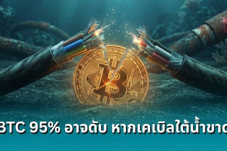 งานเข้า! นักวิจัยเตือน Bitcoin 95% เสี่ยงเดี้ยง หากโดนตัดสายเคเบิลใต้น้ำ ชี้เป้า 11 เส้นอันตราย