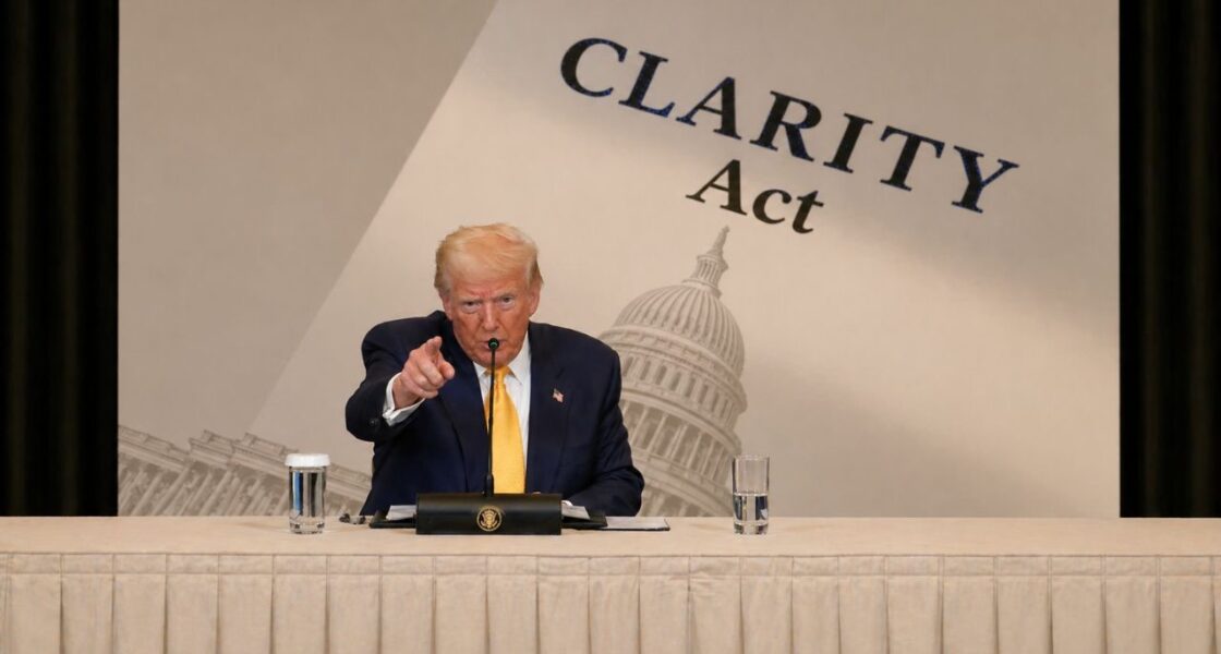Donald Trump ประกาศกลางงานคริปโต  จะไม่ยอมให้ธนาคารขวาง Clarity Act กฎหมายคริปโตที่รอมานาน