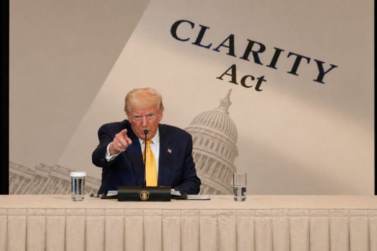 Donald Trump ประกาศกลางงานคริปโต  จะไม่ยอมให้ธนาคารขวาง Clarity Act กฎหมายคริปโตที่รอมานาน