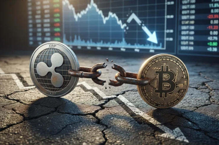 ราคา XRP ลุ้นเบรกกรอบขาลง-ท่ามกลางความเชื่อมโยงกับ BTC ที่ลดลง