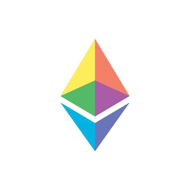โลโก้ Ethereum สีสันสดใส