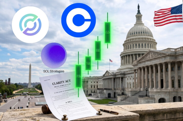 หุ้นคริปโตกอดคอพุ่งยกแผง รับกฎหมาย Clarity Act คืบหน้า
