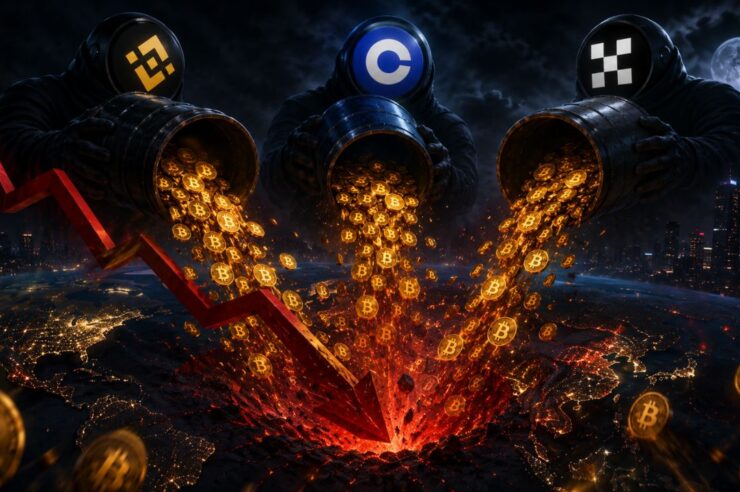 Binance, Coinbase, OKX เทขาย Bitcoin รัว ๆ ในช่วงกลางดึกที่ผ่านมา