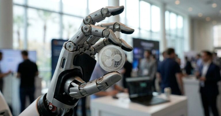 ai-robot-hold-xrp-coin