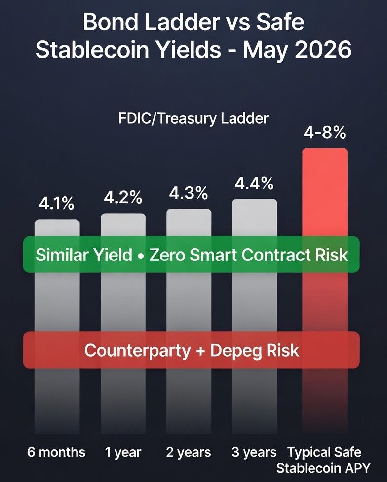 กราฟเปรียบเทียบ Bond Ladder กับ Stablecoin Yield