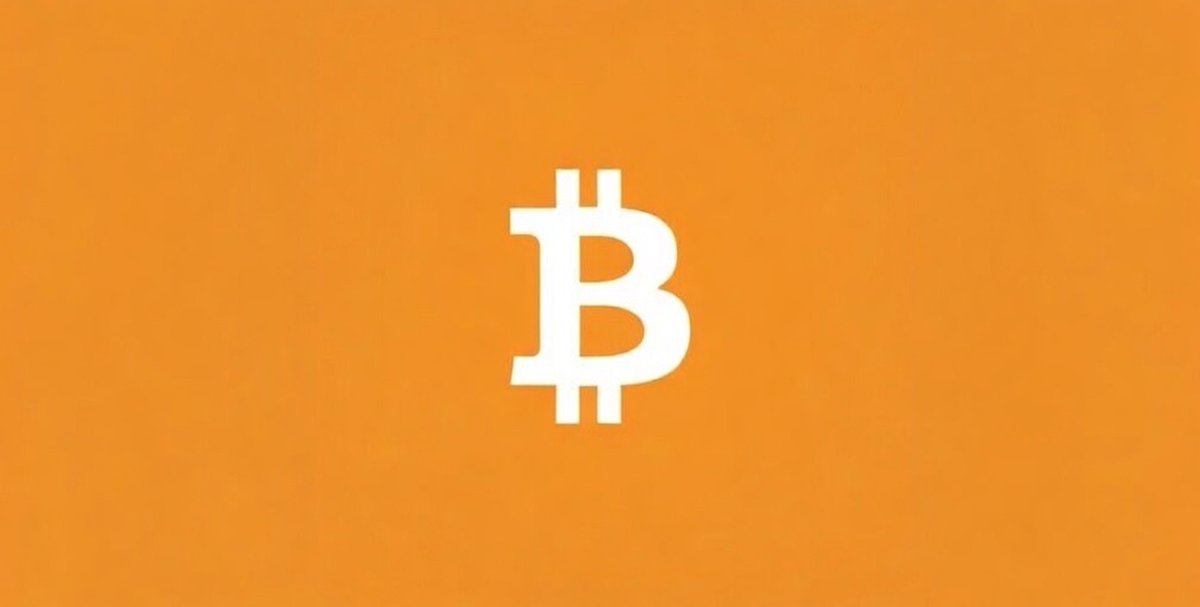 Bitcoin logo on orange background