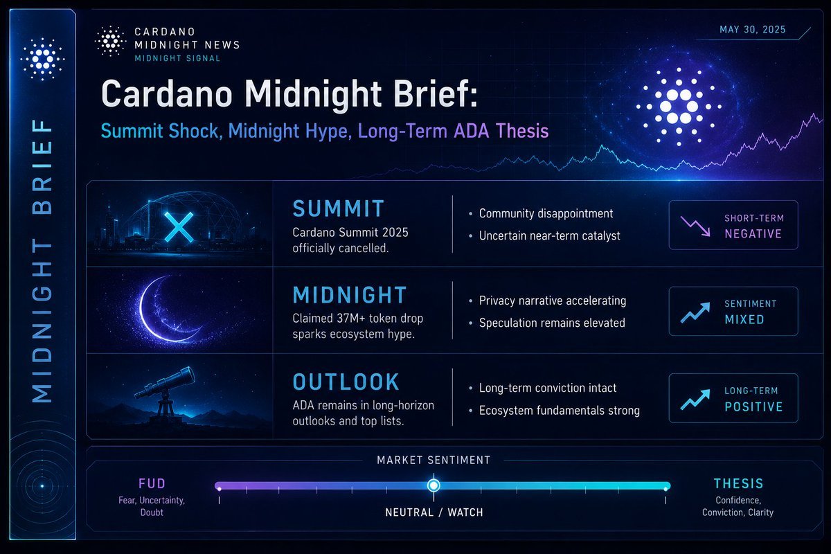 อินโฟกราฟิก Cardano สรุปข่าวยกเลิก Summit และผลกระทบต่อ ADA