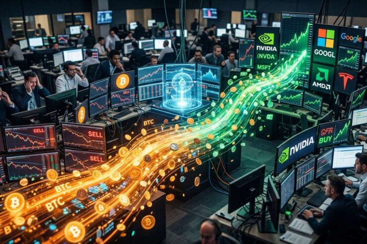 Reuters รายงานเม็ดเงินลงทุนกำลังไหลออกจาก Bitcoin ไปสู่หุ้น AI