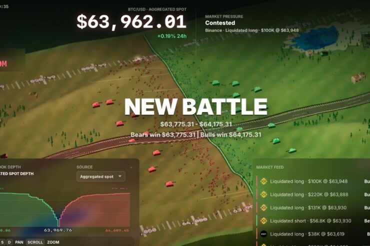 สุดเจ๋ง! “Bitcoin Battlefield” เปลี่ยน Order Book เป็นสนามรบ 3D แบบ Real-Time ดูแรงซื้อ-ขาย Bitcoin แบบเข้าใจง่ายขึ้น