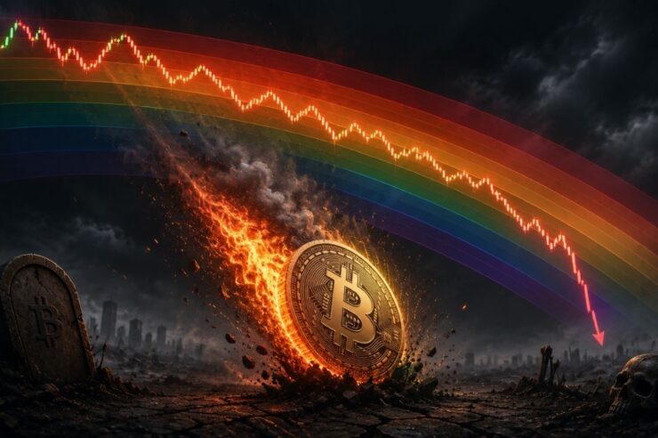 Bitcoin ร่วงเข้าโซน “BTC is Dead” ของกราฟ Bitcoin Rainbow อีกครั้งในรอบ 4 ปี