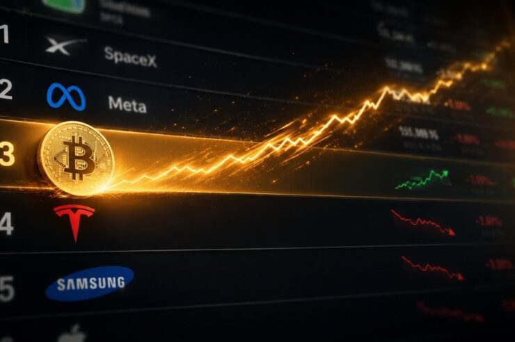 Bitcoin กลายเป็นสินทรัพย์อันดับ 13 ของโลกอีกครั้ง แซง Tesla และ Samsung
