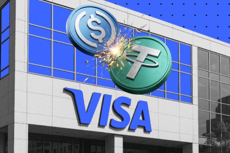 Visa เผยข้อมูลใหม่ USDC วอลลุ่มแซงหน้า Tether ในศึกการใช้งาน Stablecoin 