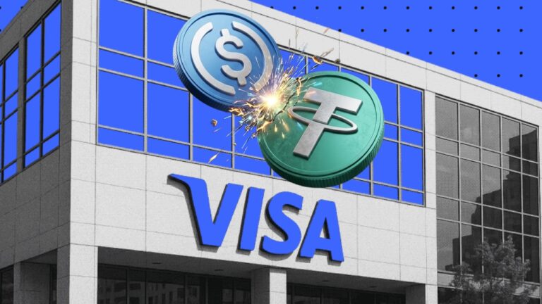Visa เผยข้อมูลใหม่ USDC วอลลุ่มแซงหน้า Tether ในศึกการใช้งาน Stablecoin 