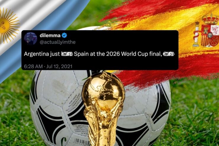 มาก่อนกาล ทวีตปริศนาในปี 2021 ทำนาย อาร์เจนตินาจะชนะสเปนในนัดชิงบอลโลก 