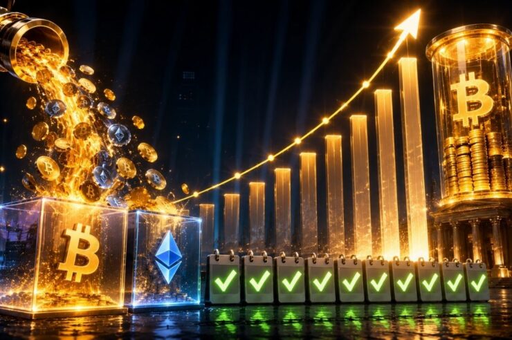 เงินไหลเข้า Bitcoin-Ethereum ETF ต่อเนื่อง 9 วัน สินทรัพย์ Bitcoin ETF ทะลุ $100,000 ล้านครั้งแรก