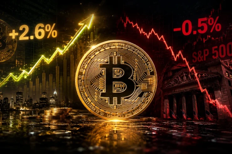 Bitcoin ทำผลงานชนะ S&P 500 ได้อย่างหาได้ยาก หลังราคาดีดตัว 2.6% สวนทางตลาดหุ้นสหรัฐที่ร่วง 0.5%