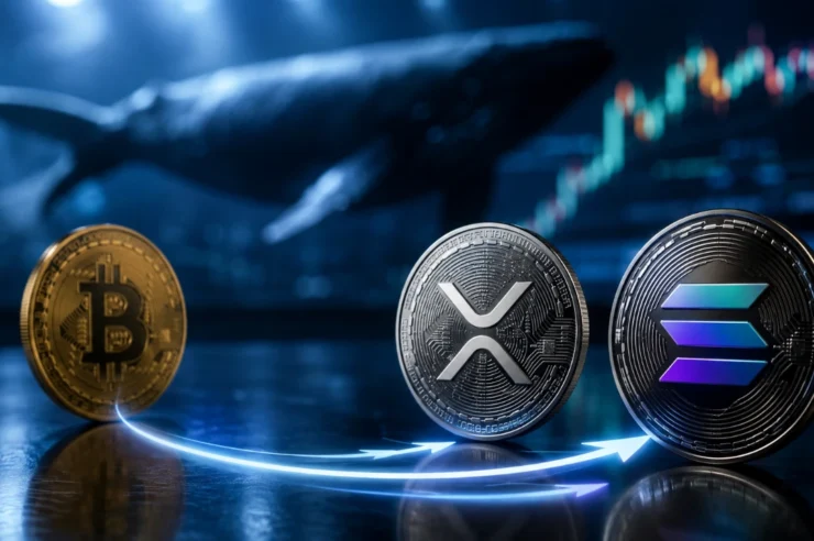 วาฬคริปโตเริ่มโยกเงินจาก Bitcoin เข้าหา XRP และ Solana หลังรายงานข้อมูลชี้เงินทุนสถาบันไหลเข้า
