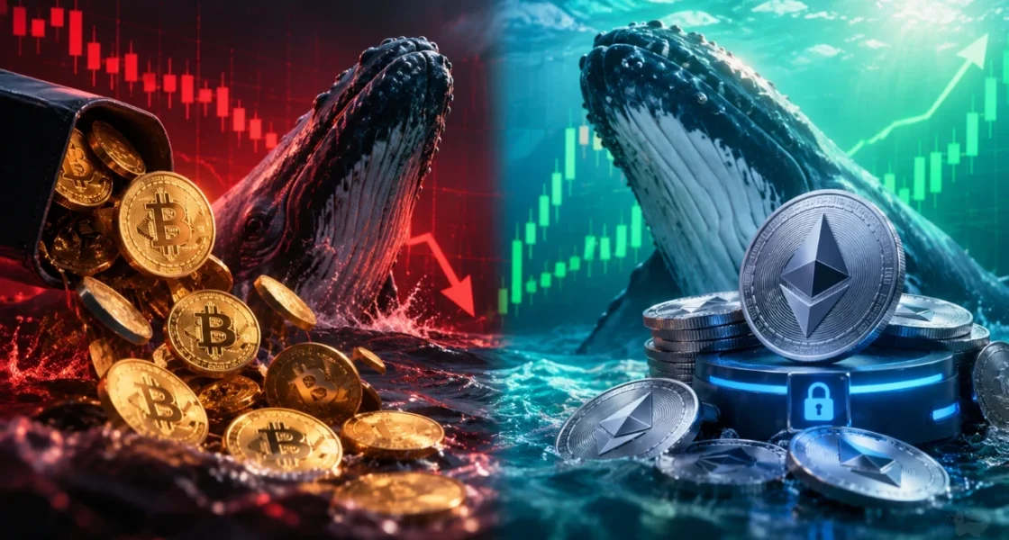 วาฬยอมขาย 1,107 Bitcoin แล้วทุ่มช้อน ETH พร้อมนำไป Staking ทั้งหมด