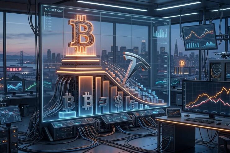 Bitcoin พลิกแซง Tesla ขึ้นแท่นมูลค่าตลาดมากสุดในโลกอันดับที่ 14