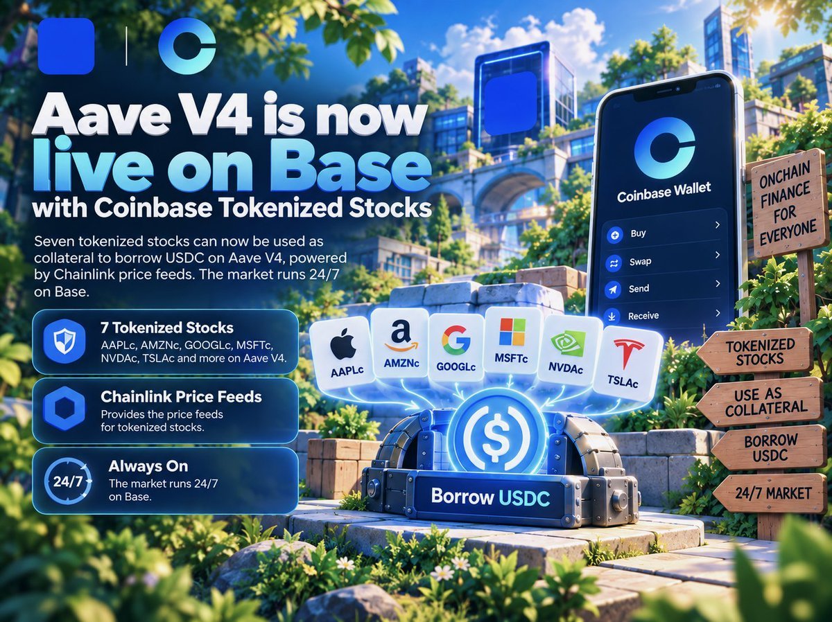 Aave V4 เปิดใช้งานบน Base พร้อมหุ้นโทเคนของ Coinbase