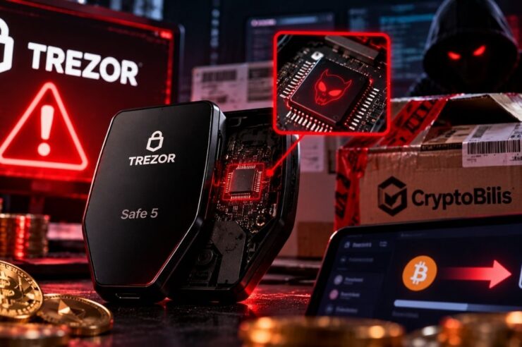 Trezor เตือนด่วน พบรายงานฝังอุปกรณ์โจรกรรมใน Safe 5 จากร้าน CryptoBilis แนะลูกค้าย้ายเงินทันที