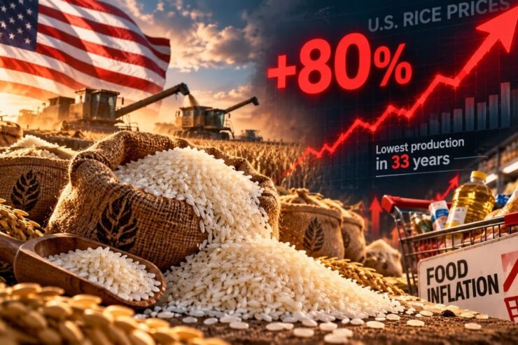 ราคาข้าวสหรัฐฯ พุ่งกว่า 80% หลังผลผลิตต่ำสุดในรอบ 33 ปี เตือนเงินเฟ้อด้านอาหารระลอกใหม่
