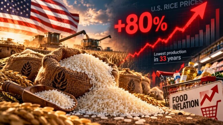 ราคาข้าวสหรัฐฯ พุ่งกว่า 80% หลังผลผลิตต่ำสุดในรอบ 33 ปี เตือนเงินเฟ้อด้านอาหารระลอกใหม่